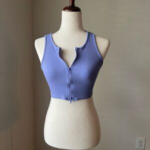 Fashion Nova Purple Ribbed Crop Top